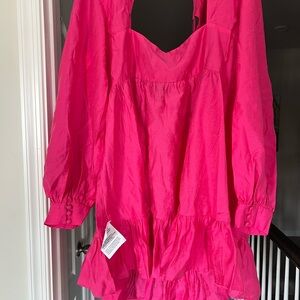 ASOS Pink Ruffled Tiered Blouse